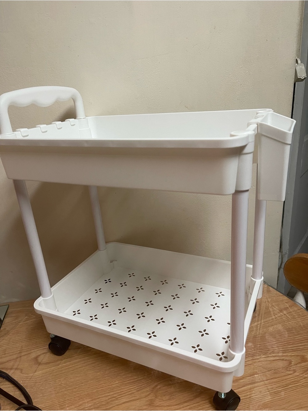White Rolling Utility Cart - 2-Tier